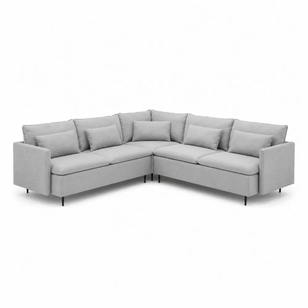 Narożna sofa z tkaniny poliestrowej 250x250 cm szara