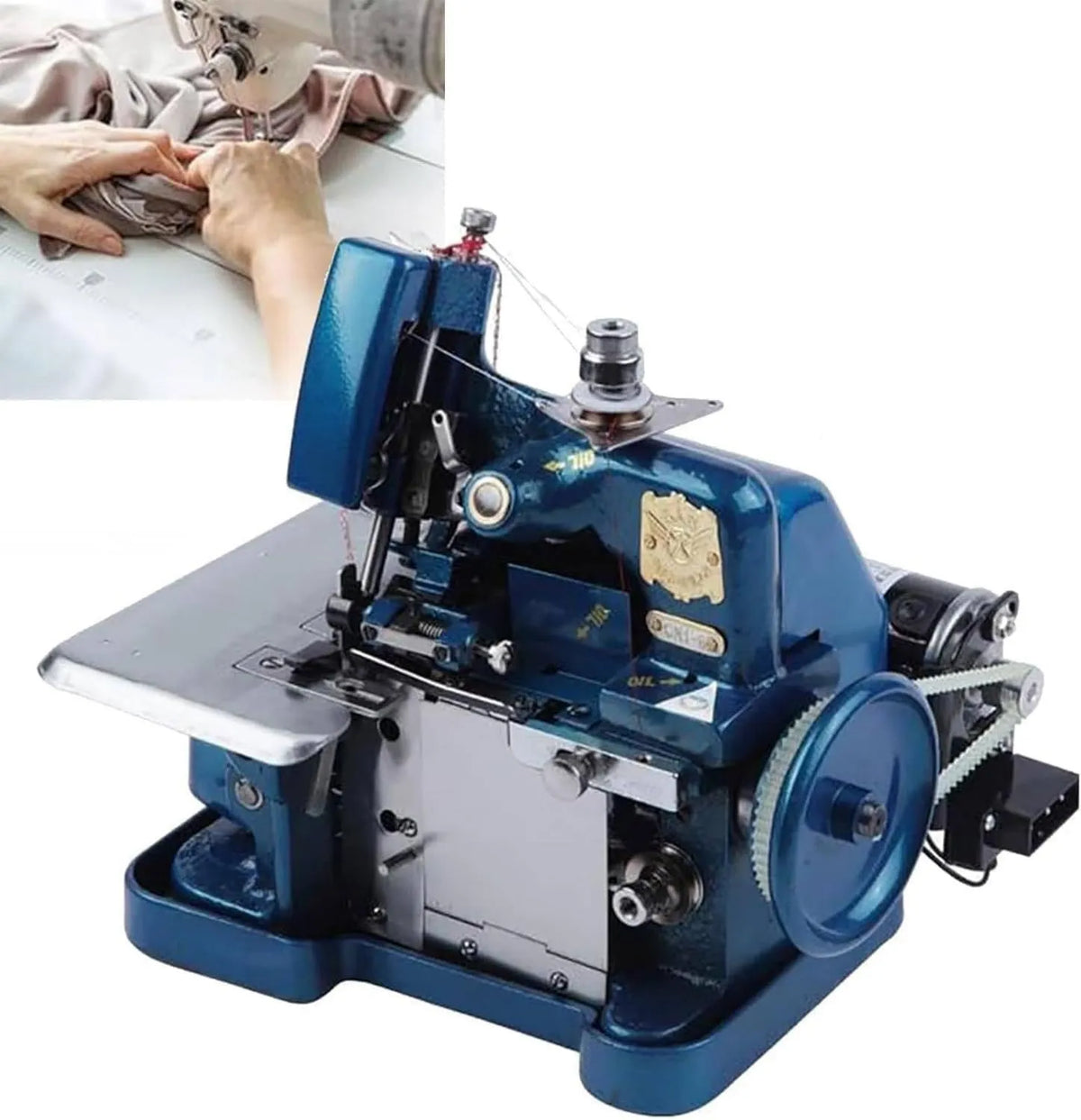 GAYAYAS, Do grubych tkanin, Przemysłowy Overjet maszyny, 250 W, z metalową ramą, Denim