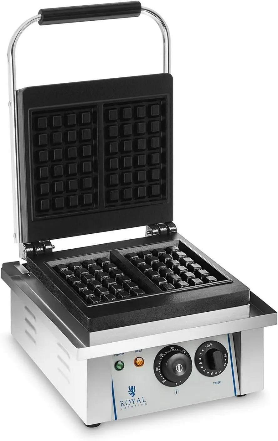 Royal Catering gofrownica / opiekacz, RCWM- 2000-E Gaufres maszyny, gofry elektryczne, 37x32x50 cm, 2000 W, 17 cm, zegar, remont, odlewane żelazo RCWM-2000-E