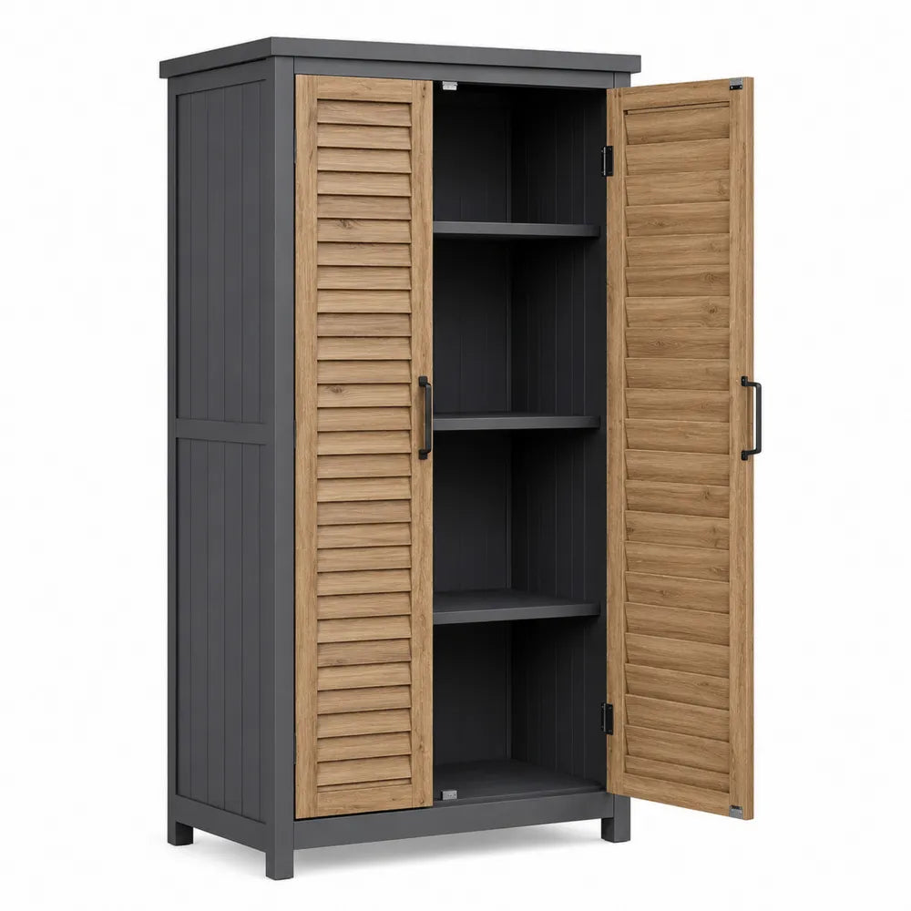 Szafa ogrodowa z polipropylenu ze drzwiami żaluzjowymi 65x45x180 cm