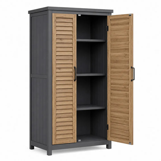 Szafa ogrodowa z polipropylenu ze drzwiami żaluzjowymi 65x45x180 cm