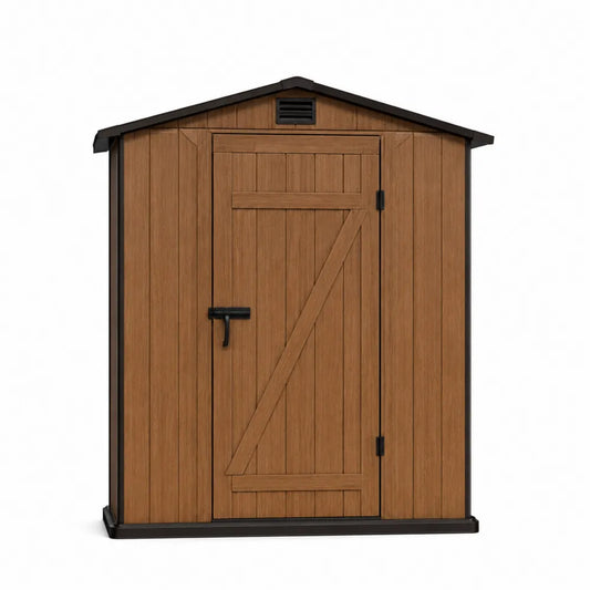 Domek ogrodowy z kompozytowego drewna 190x135 cm brązowy