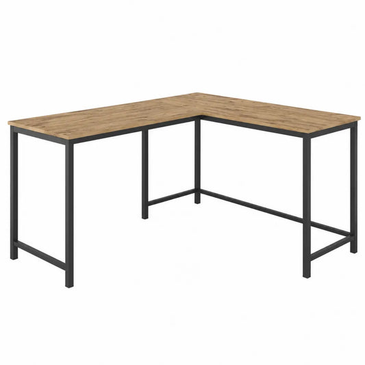 Biurko narożne L kształt płyta wiórowa stal 140x120x75 cm