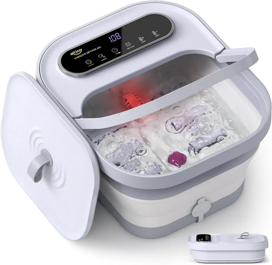 ALLJOY, Elektryczny grzejnik, zegar, 2 strefy temperatur, czerwony, łaźnia Bouillonnant Spa 24 Temperatura, 6 Sziatsu Masaż Rolle