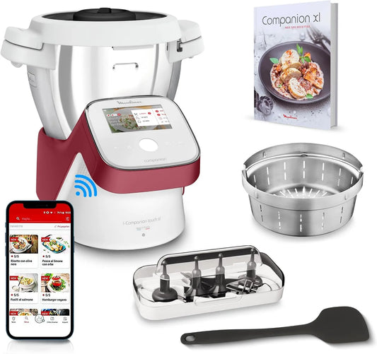 Moulinex HF934510 robot kuchenny, 1550 W, 14 programów, sterowanie dotykowe, I-Companion Touch XL robot kuchenny, ekran dotykowy
