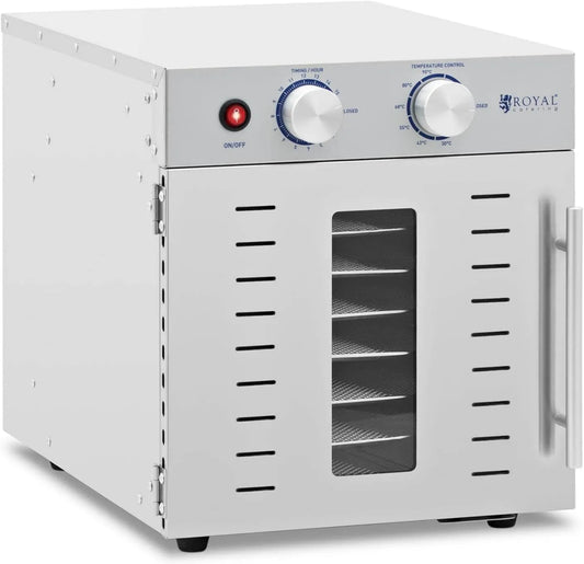 Royal Catering suszarka do żywności, W 8 RCDA- 800 / 23S Usługi restauracyjne RCDA- 800 / 23S Odwodnienie żywności 800 W 8 półek Suszarka do włosów Dehydrater do użytku profesjonalnego RCDA-800/23S