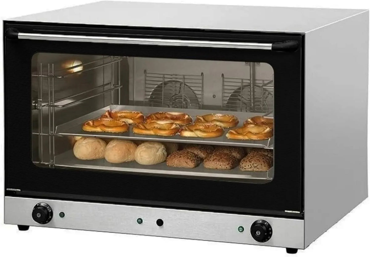 Générique mini piekarnik, Piec elektryczny, profesjonalny, Piec konwekcyjny Pastry 4 poziomów 600x400 - Wtrysk wody - 300°C - Stal nierdzewna, 300°C