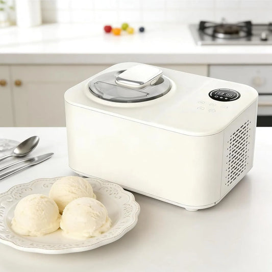 DDZJTPP, kostkarka do lodu, lodu i sorbetu, 1.2 l, licznik czasu, wyświetlacz LCD, do deserów rodzinnych