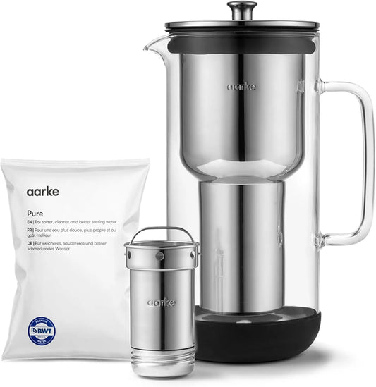aarke, filtr, 1, 2 l, 5 kubków, stal nierdzewna, szkło