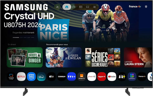 Samsung, U8075H Smart TV, 43 cali, TV, 4K UHD, Vision AI Companion, 2026, Upgrading 4K, PurColor, Motion Xcelerator, Dynamiczny pakiet dźwiękowy