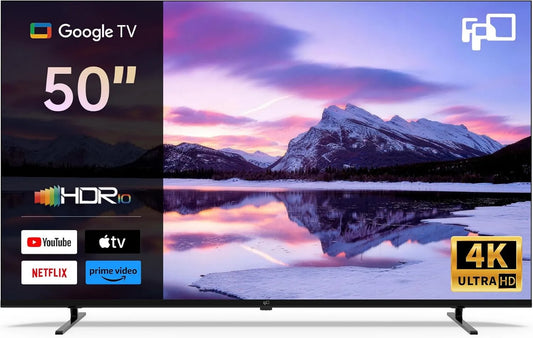 FPD telewizor, Google CG50 Smart TV, 50 cali, TV, 4K UHD, HDR, dźwięk Dolby, HDMI, 1 płaski ekran, 127 cm, 4K Smart Google TV z Dolby Atmos i