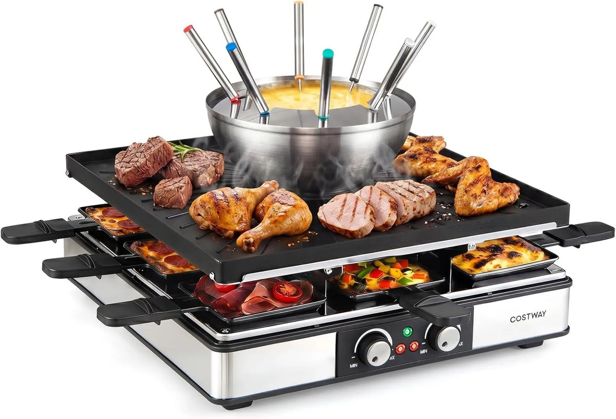 COSTWAY, Fondue, Grill, Stół, 1800 W, termostat, dla 8 osób