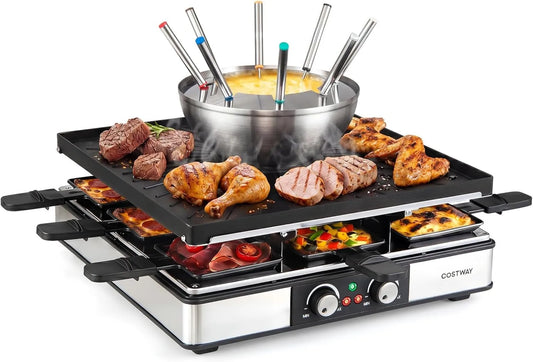 COSTWAY, Fondue, Grill, Stół, 1800 W, termostat, dla 8 osób