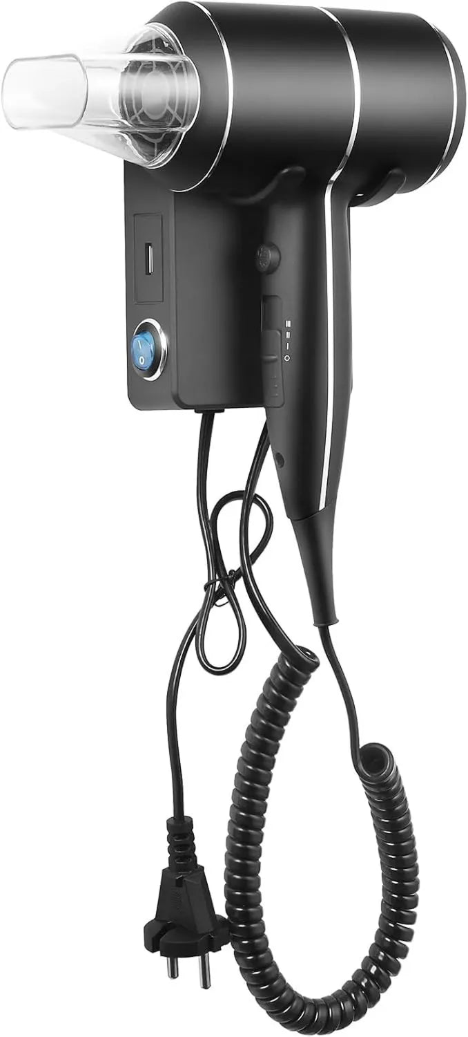 QL suszarka do włosów, Wsparcie, 2000 W, USB, czarny, do domu, Ściana z jonów i ochrony termicznej 2000 W
