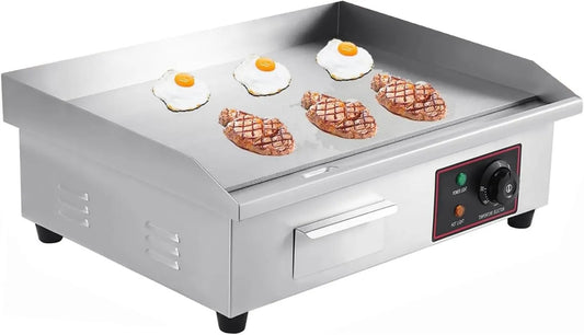 H-YEEU grill elektryczny, płyta grzewcza, 55 x 36 cm, 3000 W, 50 do 300°C, stal nierdzewna