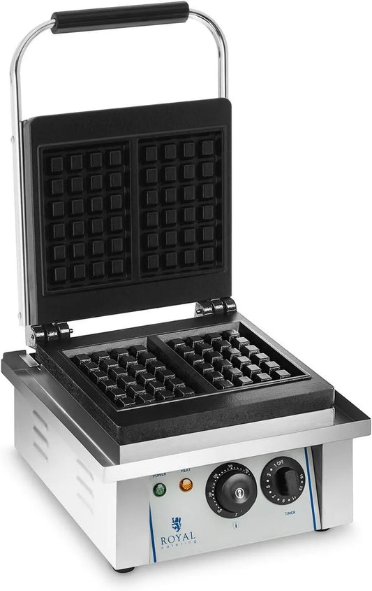 Royal Catering gofrownica / opiekacz, RCWM- 2000-E Gaufres maszyny, gofry elektryczne, 37x32x50 cm, 2000 W, 17 cm, zegar, remont, odlewane żelazo RCWM-2000-E