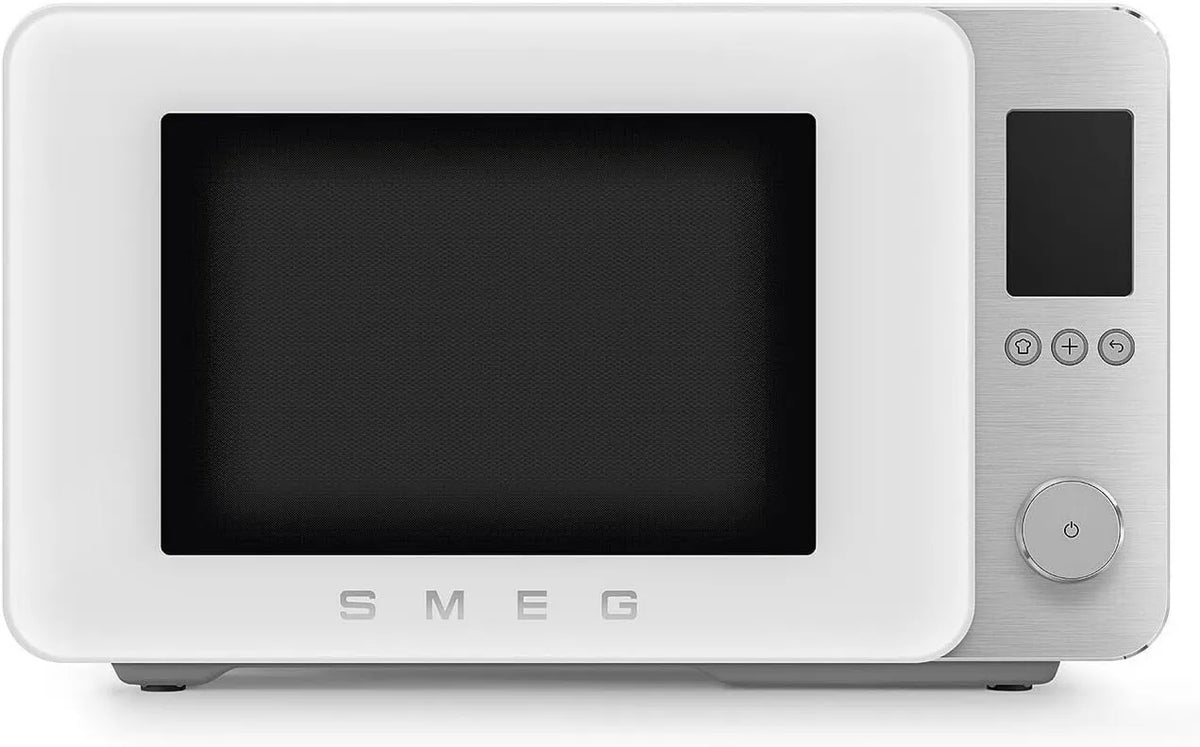 Smeg, MOC02WHMEU kuchenka mikrofalowa, 2100 W, 9 programów, grill, Inverter, biały, 9 funkcji i 3 połączone, 25 programów automatycznych