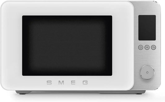 Smeg, MOC02WHMEU kuchenka mikrofalowa, 2100 W, 9 programów, grill, Inverter, biały, 9 funkcji i 3 połączone, 25 programów automatycznych