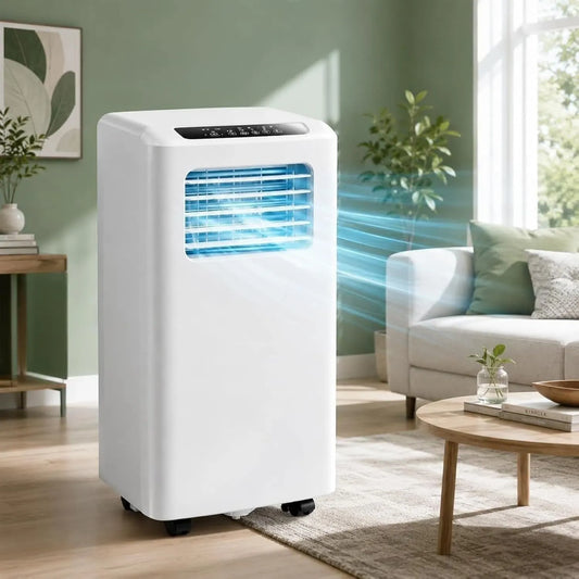 ZJHHRZ klimatyzator przenośny, Klimatyzator BTU 2600 W, 2600 W, samodzielny, oscylacja 120 ° Duży kąt, efekt 3D, tłumik, Kompaktowy projekt dla części do 80 m²