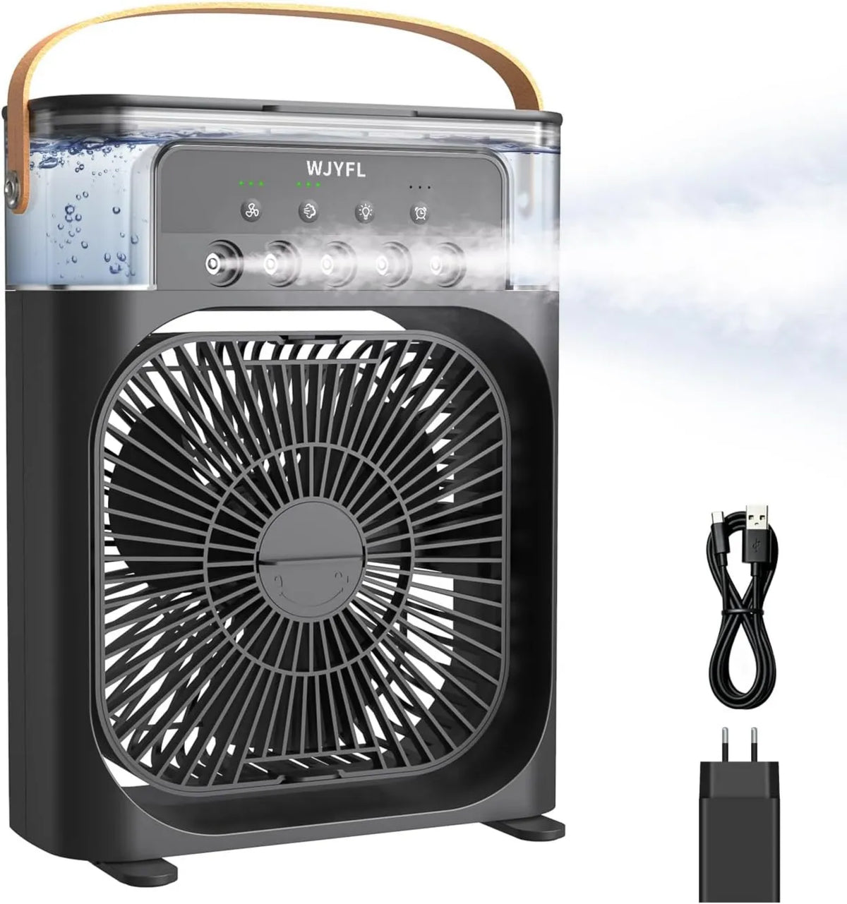 WJYFL klimatyzator przenośny, Produkt minutnik, Mobile Chiller, 5 orif.brum., dom, biuro czarny