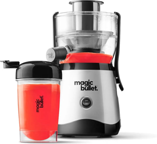 NutriBullet sokowirówka, sok w ruchu w dwóch, Nutribellet Magic Bullet Odśrodkowa prasa cytrusowa z silikonu i stali nierdzewnej, 400 W, zestaw 10 sztuk, 470 ml, czarny