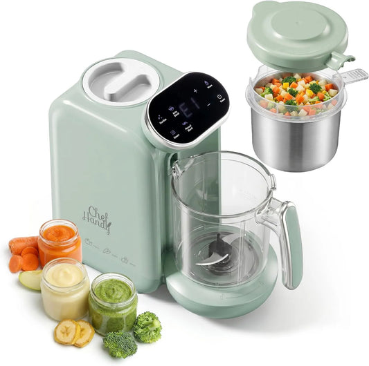 chefhandy, Mieszanina 5- in-1, para, stal nierdzewna, zieleń, 6 smakoszy wielokrotnego użytku i książki receptury zawarte 5-en-1