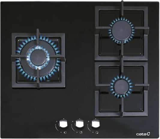 SCI 6021 płyta gazowa, 6,25 Kw, 59 cm, 3 palniki, funkcja grilla, płyta gazowa butanowa 3 palniki, 1 potrójna korona, do gotowania na gazie ziemnym