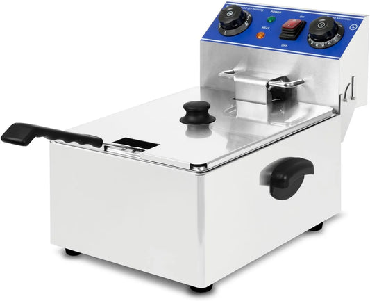 vertes, Funkcja resetu, zasada zimnej strefy, profesjonalny elektryczny Frymaker 10 l, 3000 W, 230 V, Kosz do piór, Stal nierdzewna