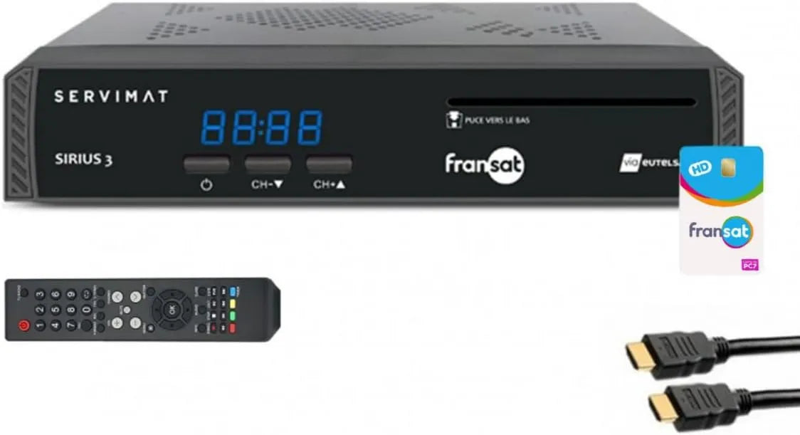 Servimat, Smart TV PC7, TV, HDMI, pakiet TV odbiornik satelitarny HD + Viaccess Card Fransat PC7 + HDMI 2M kabel