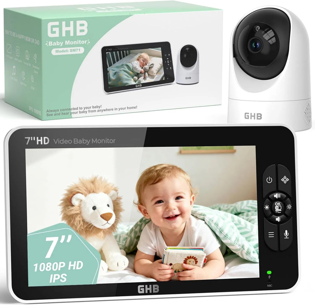 GHB, 1080P 168H Babyphone, Kamera, Monitor wideo dla dzieci