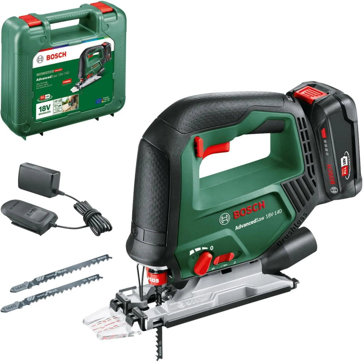 Bosch, 18 V- 140 mm / 10 bateria, ładowarka, 18 V, 10 mm, 20 mm, bezprzewodowy, drewno 18 V-140 mm/10