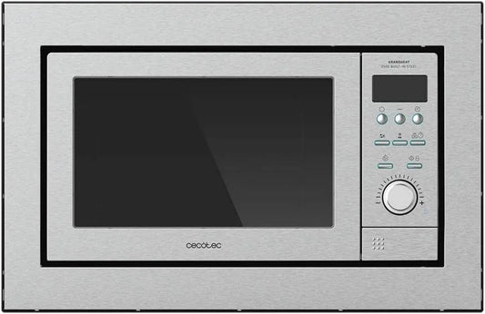 Cecotec, GrandHeat 2500 Kuchenka mikrofalowa, 31, 5 cm, 25 l, 900 / 1000 W, 8 programów, dotyk, do zabudowy, minutnik, grill, rozmrażanie, mikrofalówka