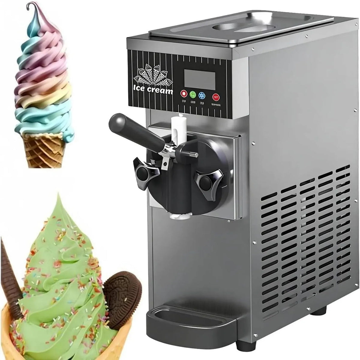 WIANQIAN, kostkarka do lodu, silnik, 450 W, szary, do małych produkcji w zakresie od 5 do 32°C