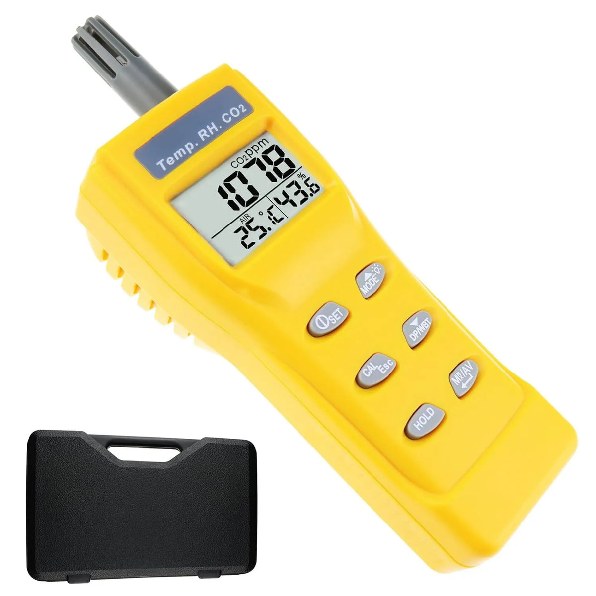 TEKCOPLUS, 9999ppm Co2 Czujnik, Lampa, Przenośne, 2 strefy temperaturowe