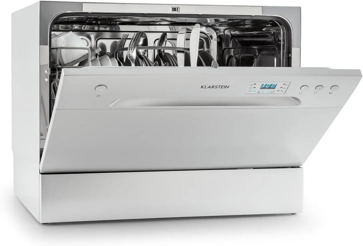 Klarstein zmywarka, 1380 W, regulacja ustawień, Amazonia Zmywarka, mini zmywarka, 6 regulowanych programów, 2 wyjmowane półki na sztućce