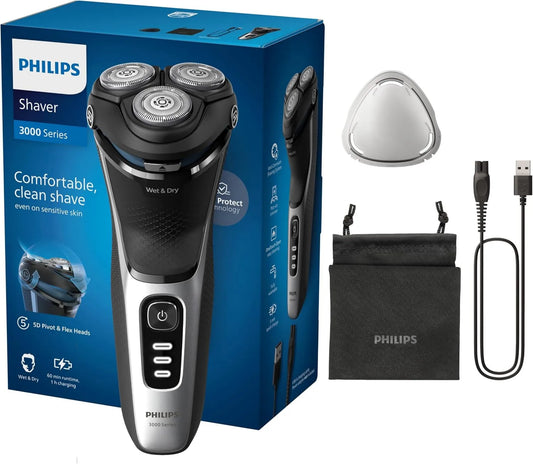 PHILIPS, Series 3000 S3241 / 12 do pobrania, brzytwa, okładka, płyta IPS, bezprzewodowy, czarny, dla mężczyzn z technologii SkinProtect S3241/12