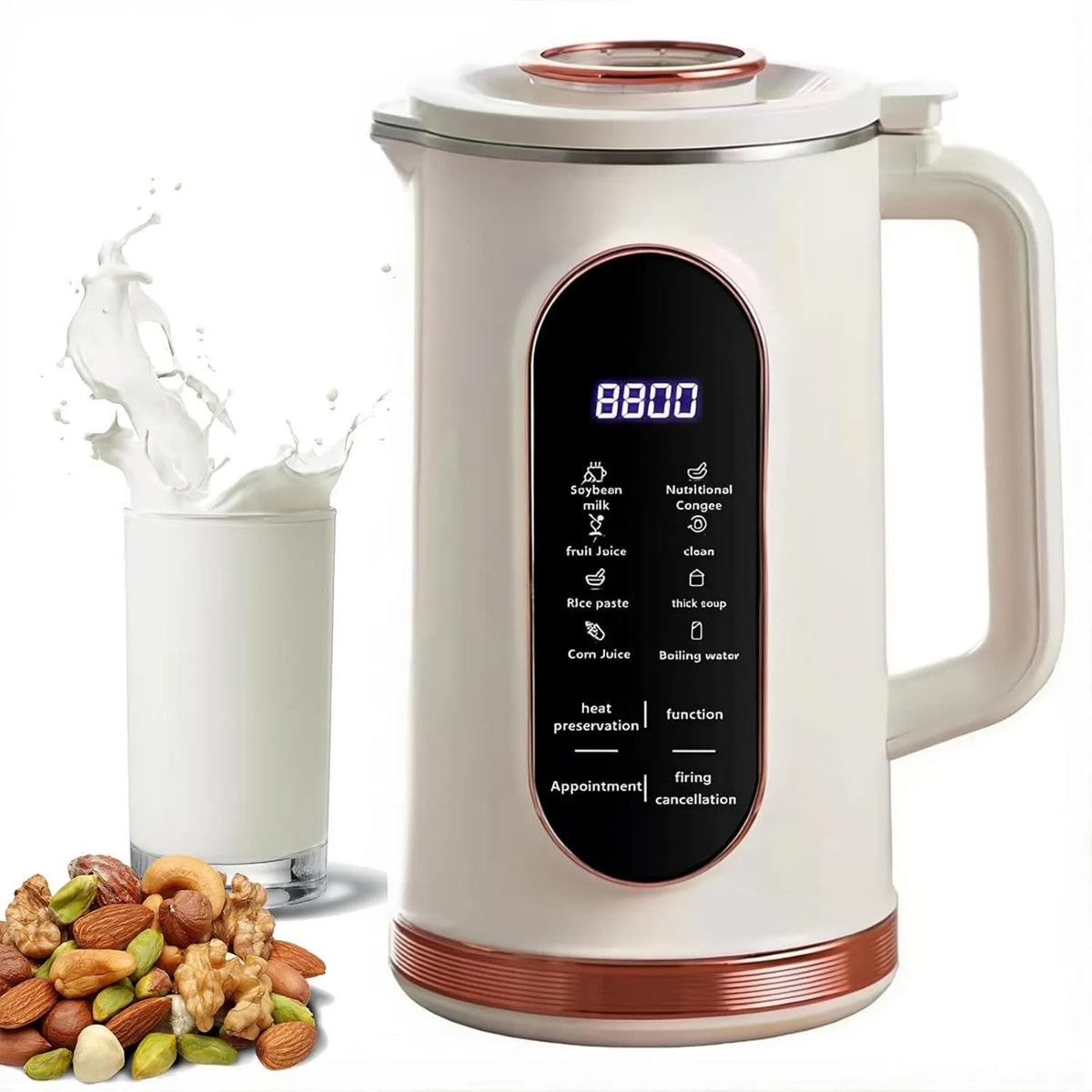 Generic spieniacz do mleka, Maszyna do mleka, maszyna do mleka roślinnego i mleka orzechowego, 1500 ml, pozostały do wygrzewania, dla mleka sojowego