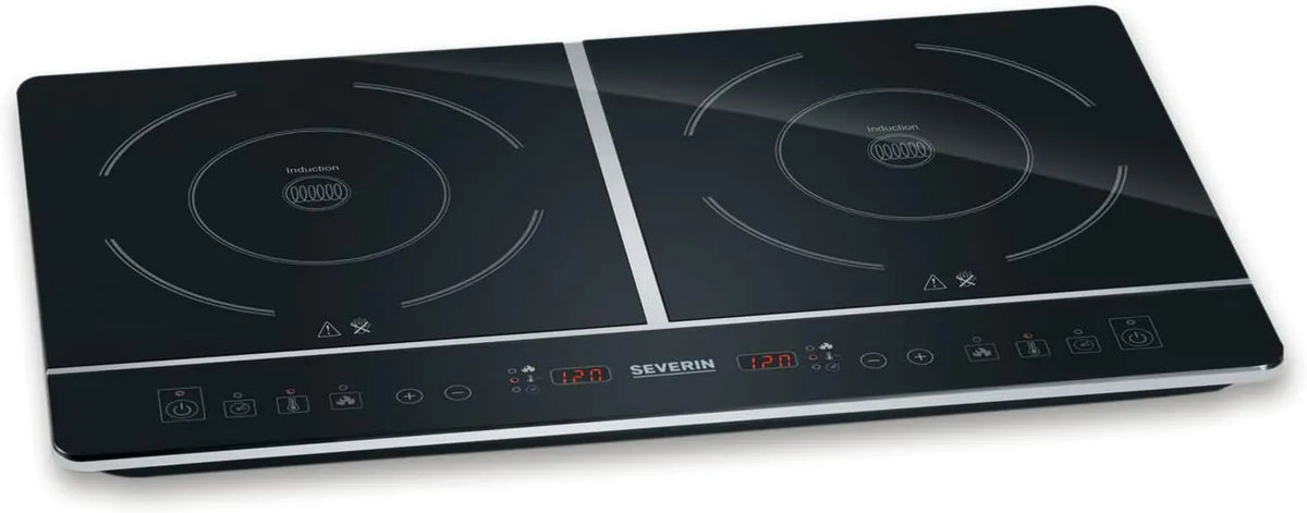 Severin DK 1033 płyta indukcyjna, 3400 W, 10 poziomów, 22 cm, timer, sterowanie dotykowe, praca automatyczna, płyta indukcyjna 2-płytowa